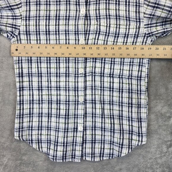 Abercrombie & Fitch Shirt Womens S Blue Green Plaid Button Down Oversized Casual - Picture 7 of 11